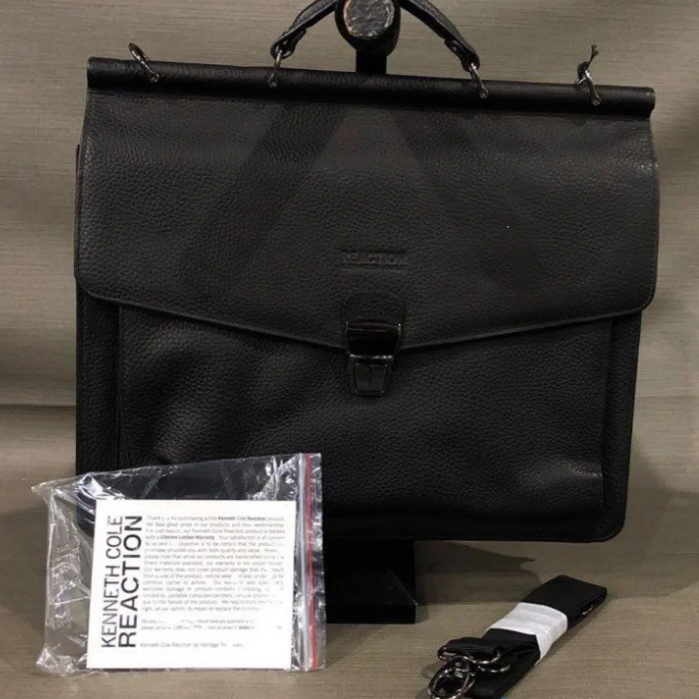 Reaction Kenneth Cole Leather Laptop Briefcase NWT